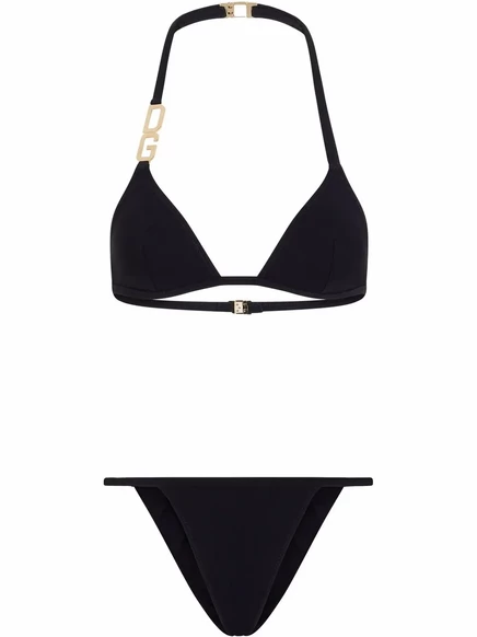 Женский раздельный купальник Dolce & Gabbana DG-logo, черный