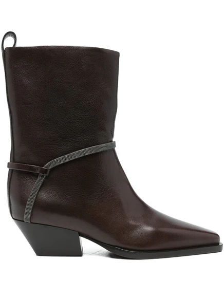 Женские ковбойские ботинки Brunello Cucinelli, коричневые