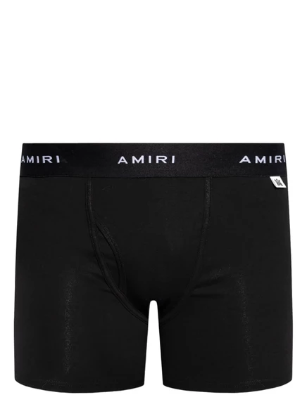 Мужские хлопковые боксеры Amiri с логотипом на поясе, черные