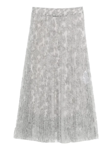 Плиссированная юбка миди с цветочным рисунком от Ermanno Scervino grey