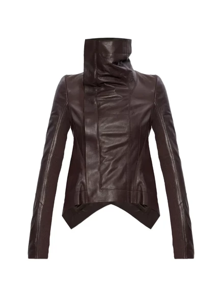 Женская кожаная куртка Rick Owens Naska, коричневая