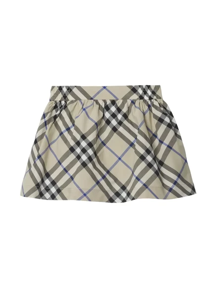 Детская хлопковая юбка Burberry Kids с Vintage Check, бежевая