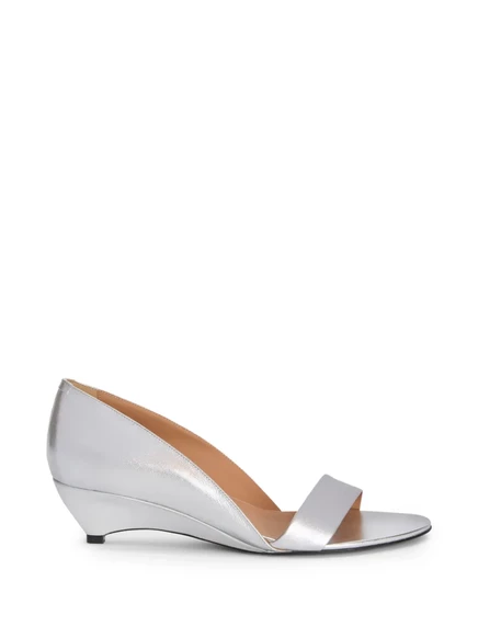 Женские босоножки Jil Sander Arc на низком каблуке, серебристые