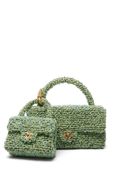 Сумка для родителей и детей, бывшая в употреблении у CHANEL в 1985-1999 годах green