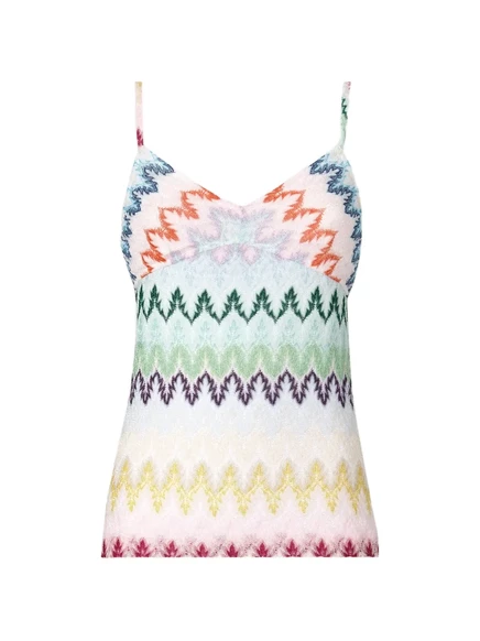 Женский топ Missoni V-образный с зигзагом, белый