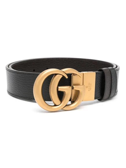 Мужской ремень Gucci Double G двусторонний, черный/кедровый