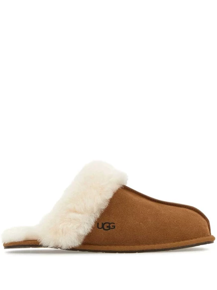 Женские тапочки UGG Scuffette с меховой подкладкой, коричневые