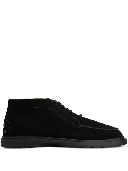 Замшевые ботинки-дезерты Tod's на шнуровке black