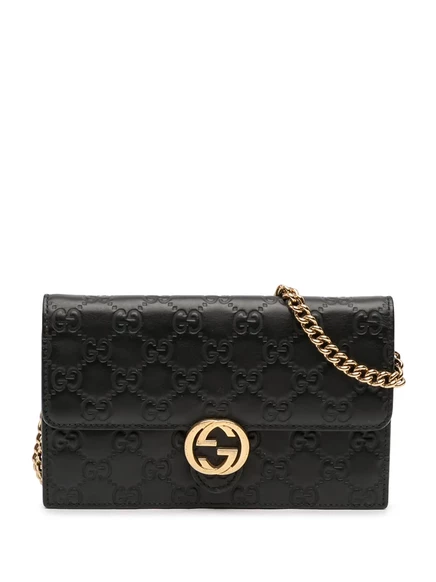 Сумка через плечо Gucci, бывшая в употреблении в 2000-2015 годах, Guccissima, закрывающийся кошелек G на цепочке