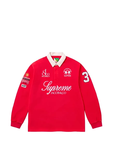 Мужское поло Supreme x La Martina x Jacob & Co, красное