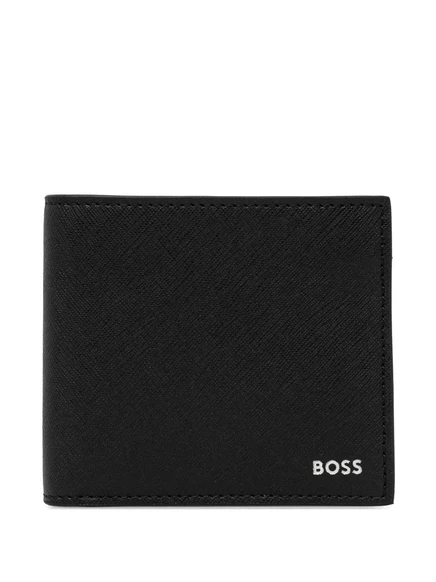 Мужское портмоне Boss кожаное, черное