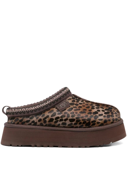 Мюли на платформе с каспийским леопардовым принтом UGG Tazz Caspian brown