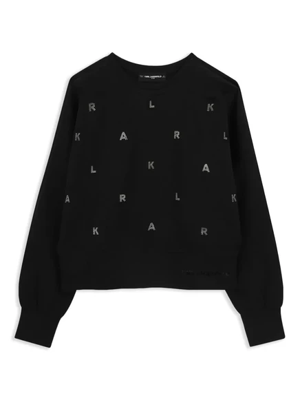 Детская толстовка Karl Lagerfeld Kids с логотипом, черная