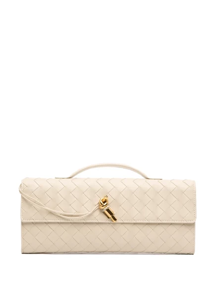 Женский клатч Bottega Veneta Pre-Owned Andiamo из ягнячьей кожи, белый