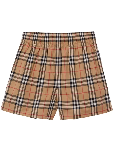 Женские шорты Burberry Vintage Check с лампасами, бежевые