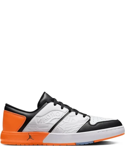Мужские кроссовки Jordan Air Jordan 1 Retro Low бело-черно-оранжевые