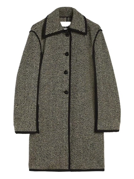 Женское пальто Jil Sander с узором елочка, серое
