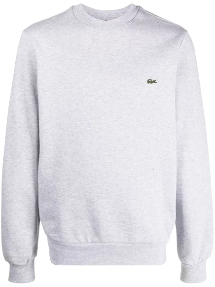 Флисовый джемпер с круглым вырезом от Lacoste grey