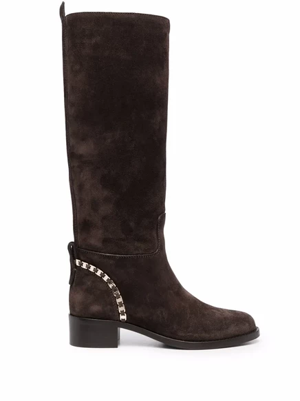 Коричневые сапоги ниже колена от Ferragamo brown