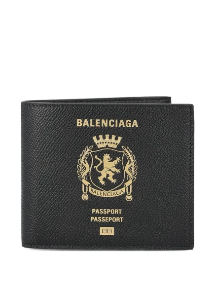Balenciaga passport-квадратный графический кошелек black