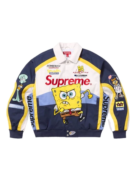 Мужской бомбер Supreme Jeff Hamilton x SpongeBob SquarePants, белый