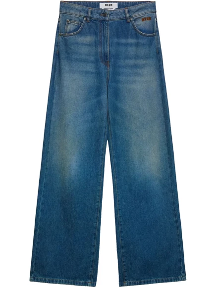 Женские широкие джинсы MSGM индиго