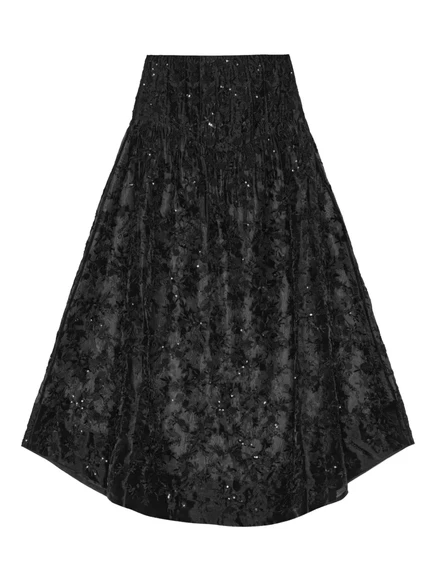 Цветочная юбка GANNI, украшенная блестками black