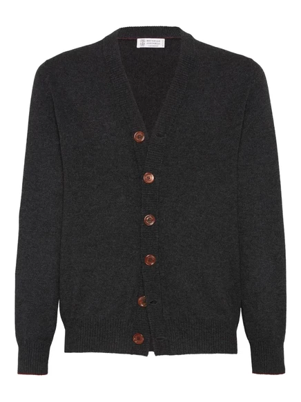 Мужской кардиган Brunello Cucinelli из кашемира, серый