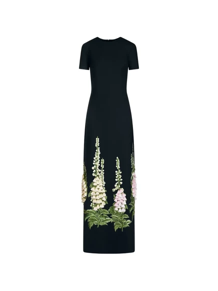 Женский кафтан Oscar de la Renta Foxglove с вышивкой, синий