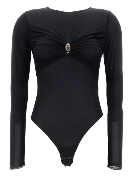 Женское боди Elisabetta Franchi с декором, черное