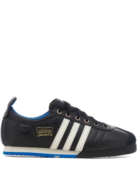 Мужские кроссовки Adidas Samba 62 кожаные, черно-бело-голубые