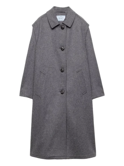 Однобортное пальто от Prada grey
