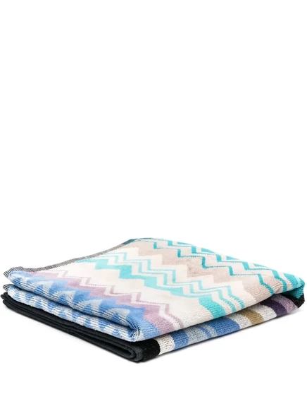 Полотенце Missoni Home Giacomo с узором зигзаг, голубое