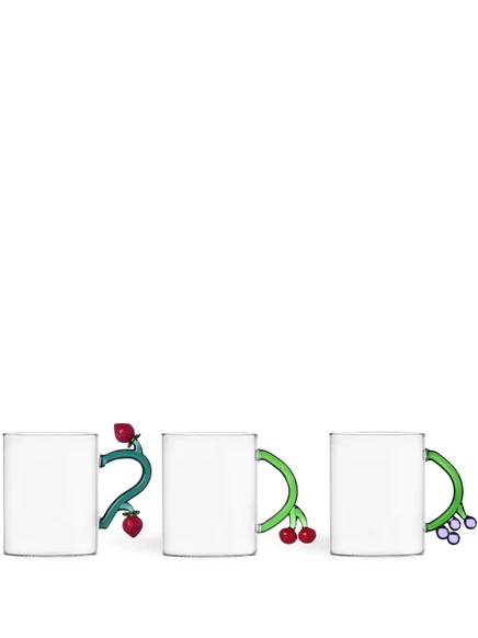Набор кружек Ichendorf Milano Fruits and Flowers, 3 шт., белые