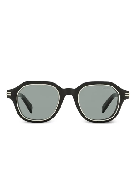 Солнцезащитные очки Zegna в геометрической оправе black