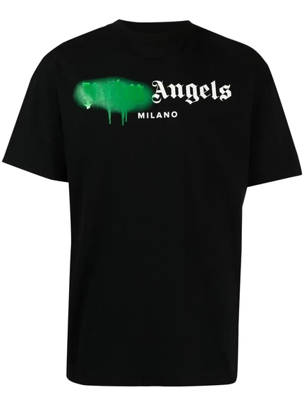 Мужская футболка Palm Angels Milano с логотипом, черная