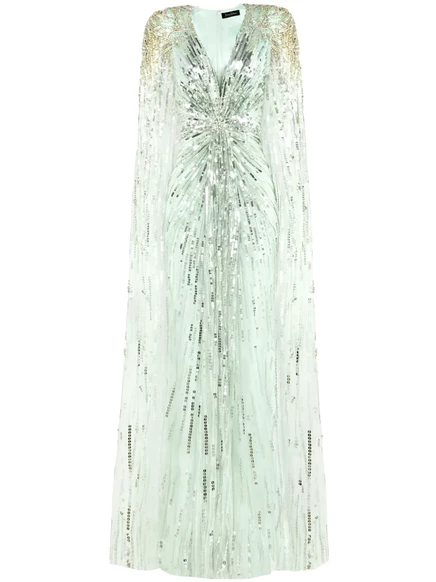 Женское платье Jenny Packham Gold Rush в пайетках, зеленое