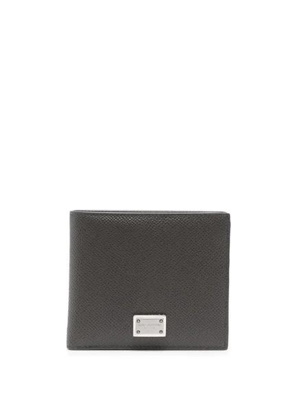 Кожаный бумажник двойного сложения Dolce & Gabbana grey