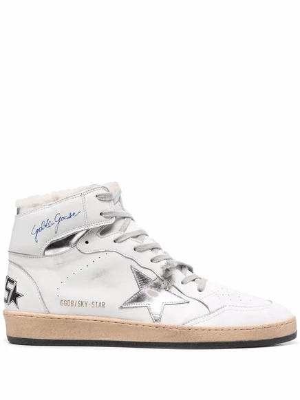 Мужские высокие кроссовки Golden Goose Sky-Star, белые
