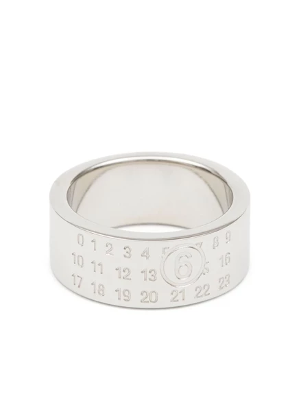 Кольцо MM6 MAISON MARGIELA Numeric гравированное, серебристое