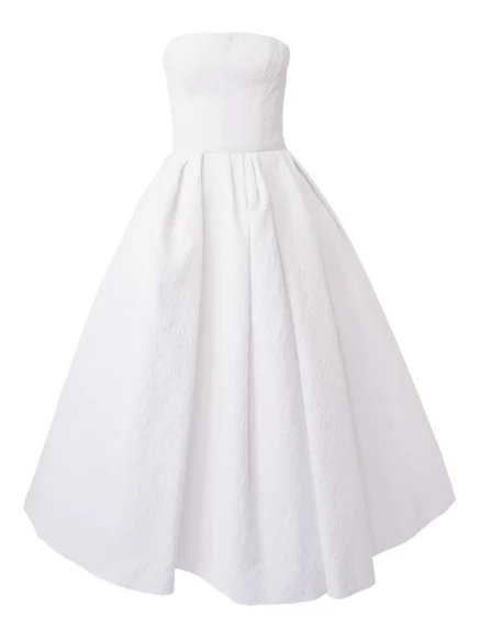 Миди-платье Carolina Herrera с эффектом клоке white