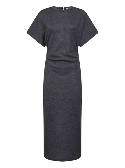 Женское платье Brunello Cucinelli с декором Monili, серое