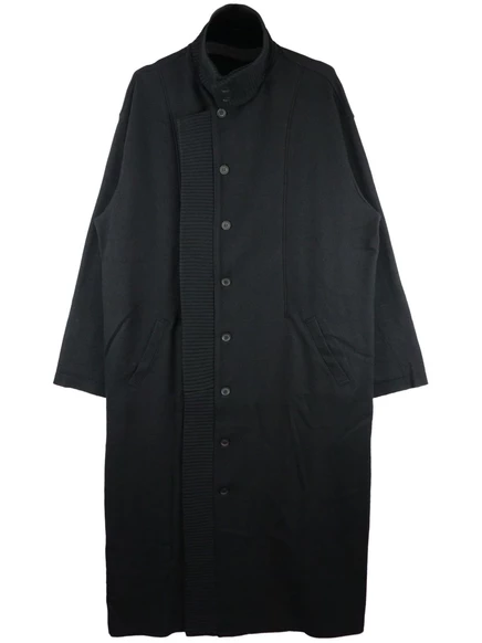 Многослойное пальто из смесовой шерсти Yohji Yamamoto black