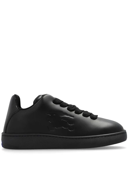 Кожаные кроссовки Burberry с витыми металлическими деталями black