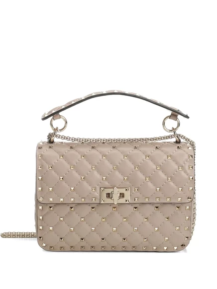 Женская сумка Valentino Garavani Rockstud Spike миди, светлая
