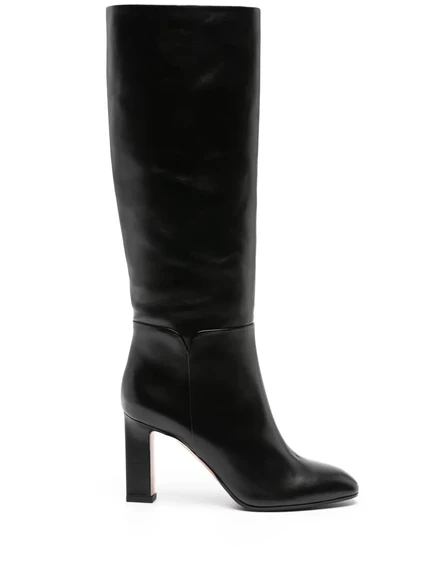Женские сапоги Aquazzura Sellier кожаные, 85 мм, черные