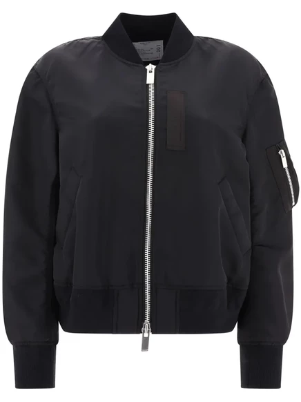 куртка-бомбер на молнии с бейсбольным воротником sacai  black