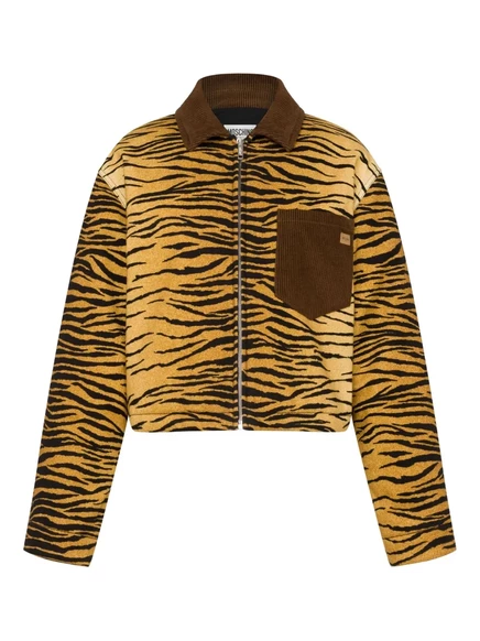 Джинсовая куртка MOSCHINO с животным рисунком brown
