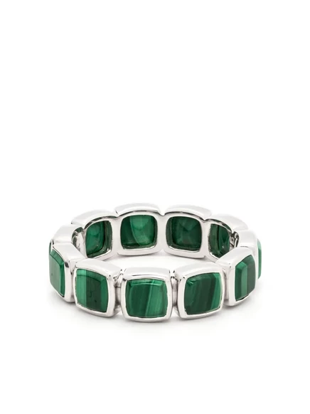 Кольцо Tom Wood Cushion Band с малахитом, зеленое