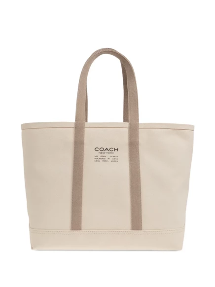 Мужская сумка-тоут Coach Utility с логотипом, бежевая